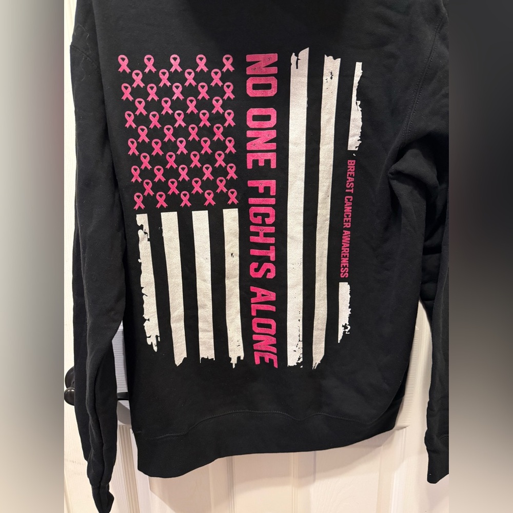 Port and Company Black and Pink Breast Cancer Awareness Hoodie